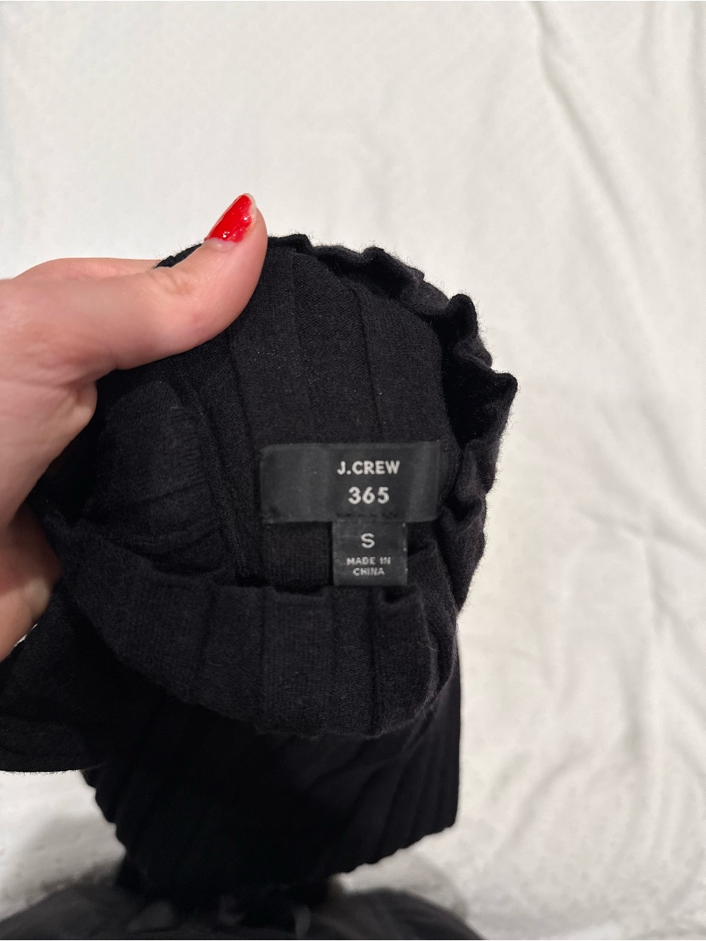 J. Crew Black Ribbed Knit Shell